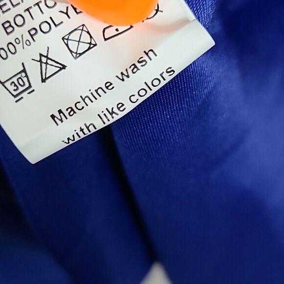 NWT Juniors 2XL 17/19 Formal Dress Blue Color Block Stretch Pleated Bodycon - Picture 8 of 10